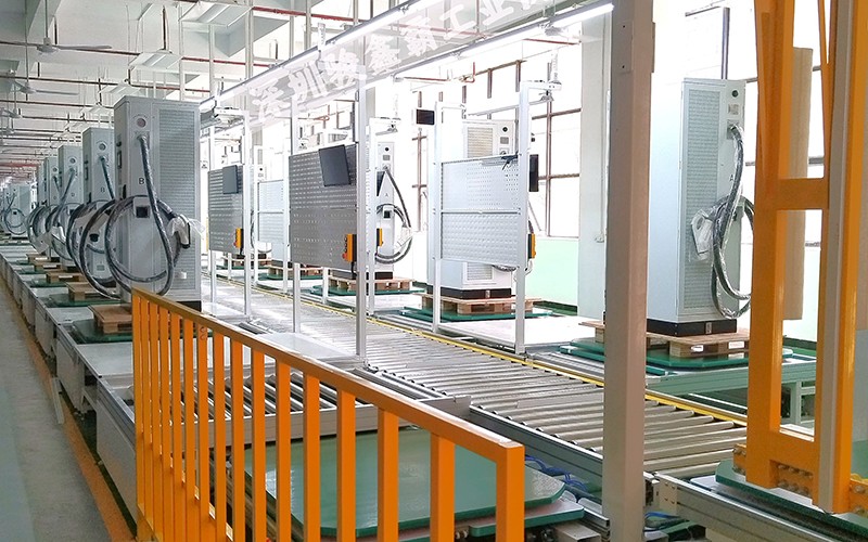 （直流桩）非字型中间动力滚筒输送生产线